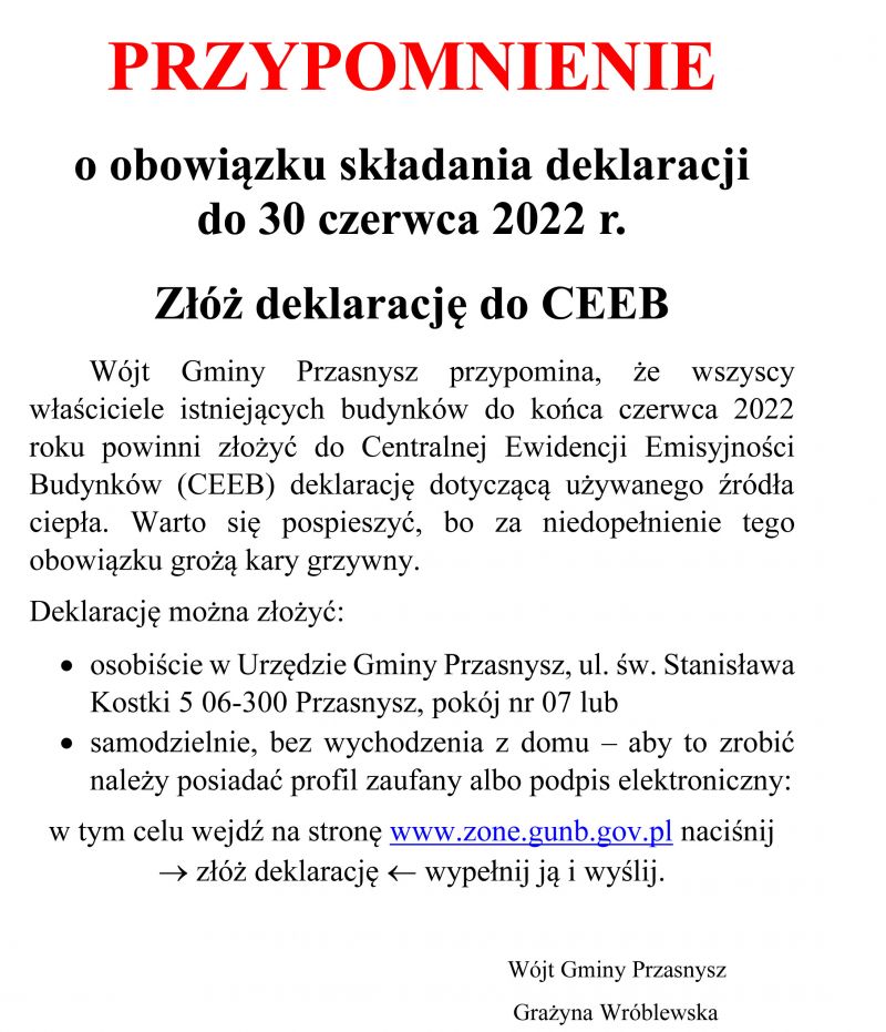 ceeb przypomnienie