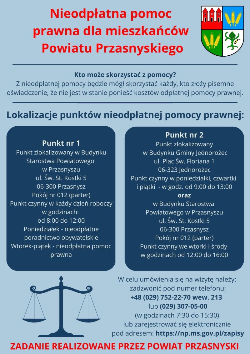 Nieodpłatna pomoc prawna dla mieszkańców Powiatu Przasnyskiego(1)