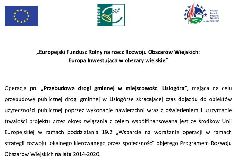 Inf na stronę Lisiogóra - regułka