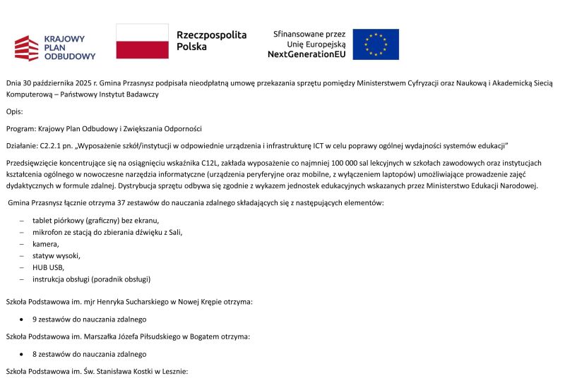 informacja o zawarciu umowy C12L-1