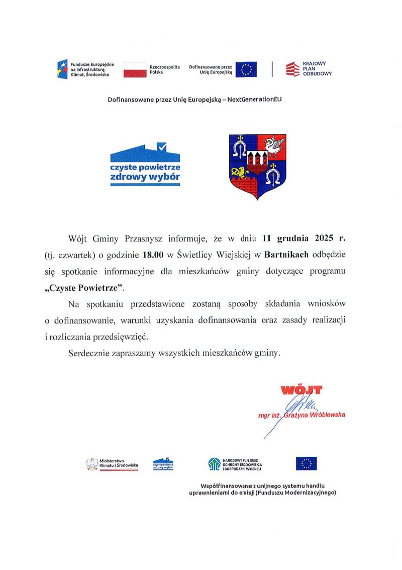 Informacja o spotkaniu