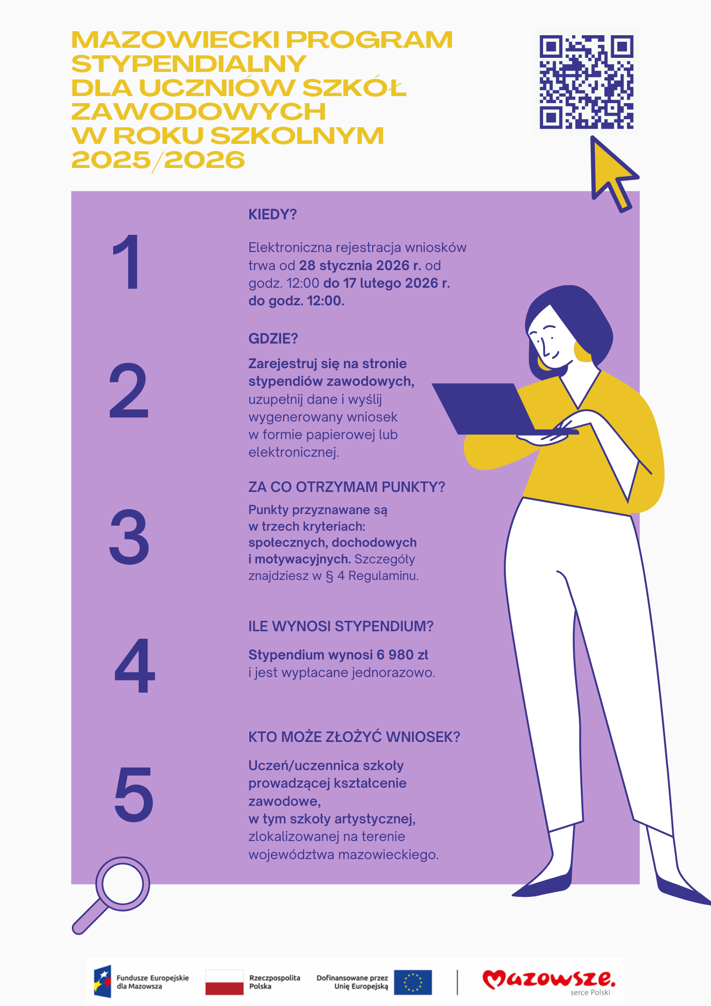 Przedłużono termin składania wniosków o stypendia dla uczniów szkół zawodowych na Mazowszu