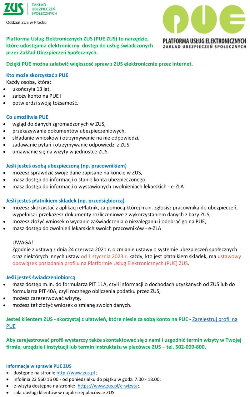 wsad informacyjny na stronę internetową