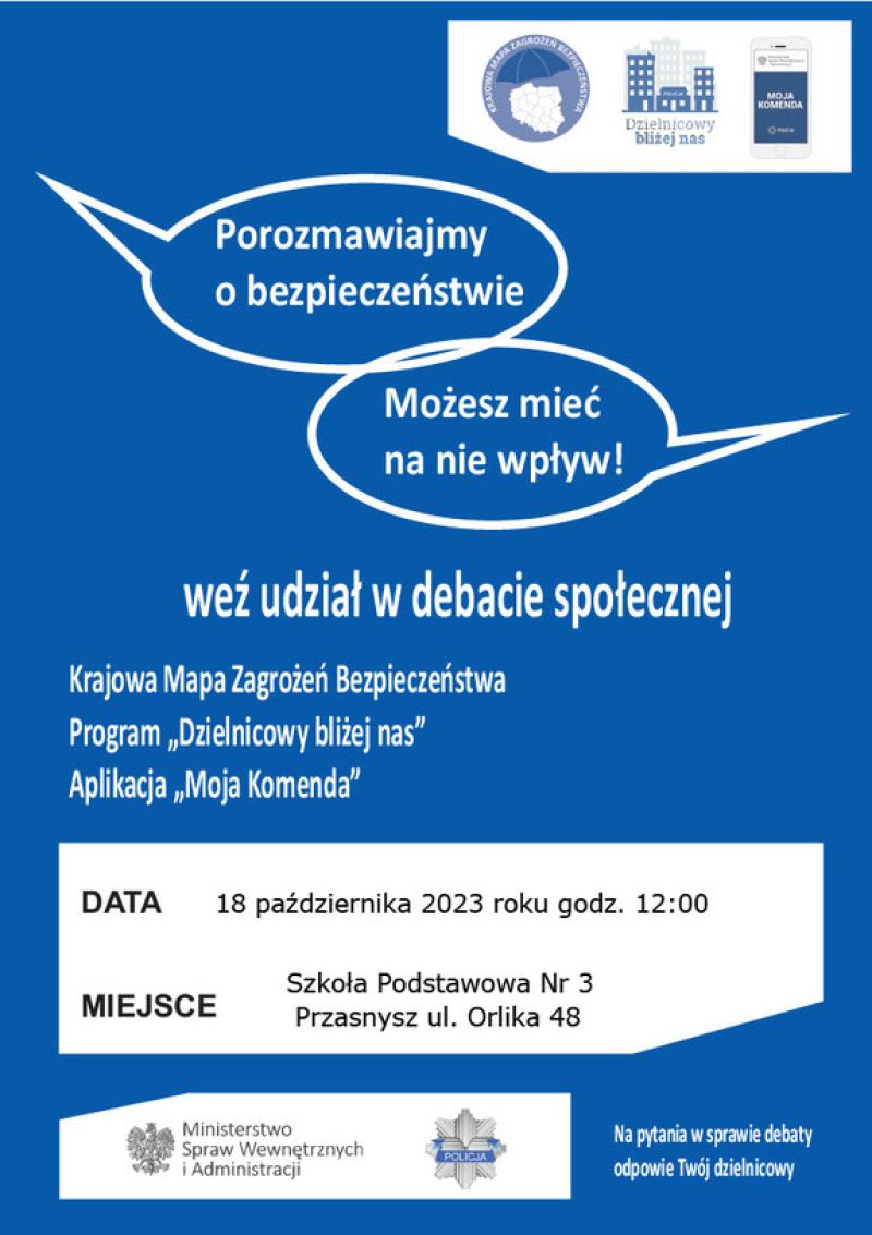 Plakat - zaproszenie na debatę