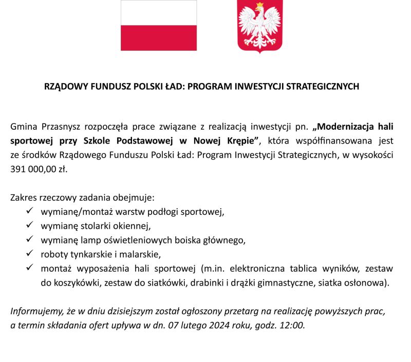 Hala w Nowej Krępie