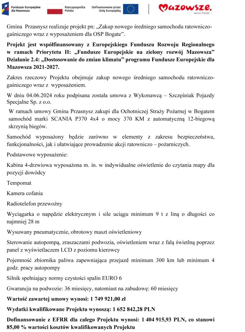 Informacja po zawarciu umowy